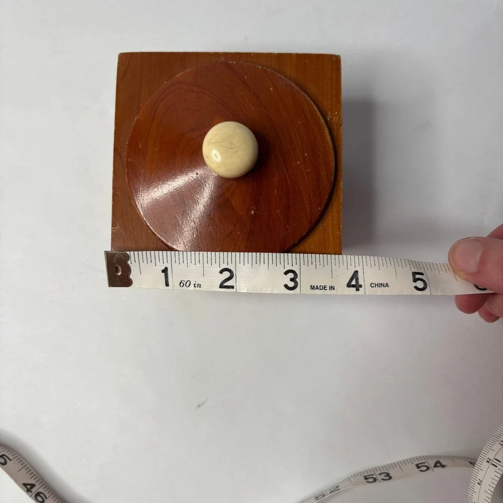Vintage MCM Wood Trinket Box Jewelry Holder Grants Pass OR Mid Century Modern *‎